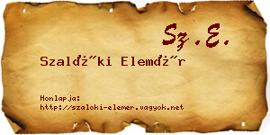 Szalóki Elemér névjegykártya